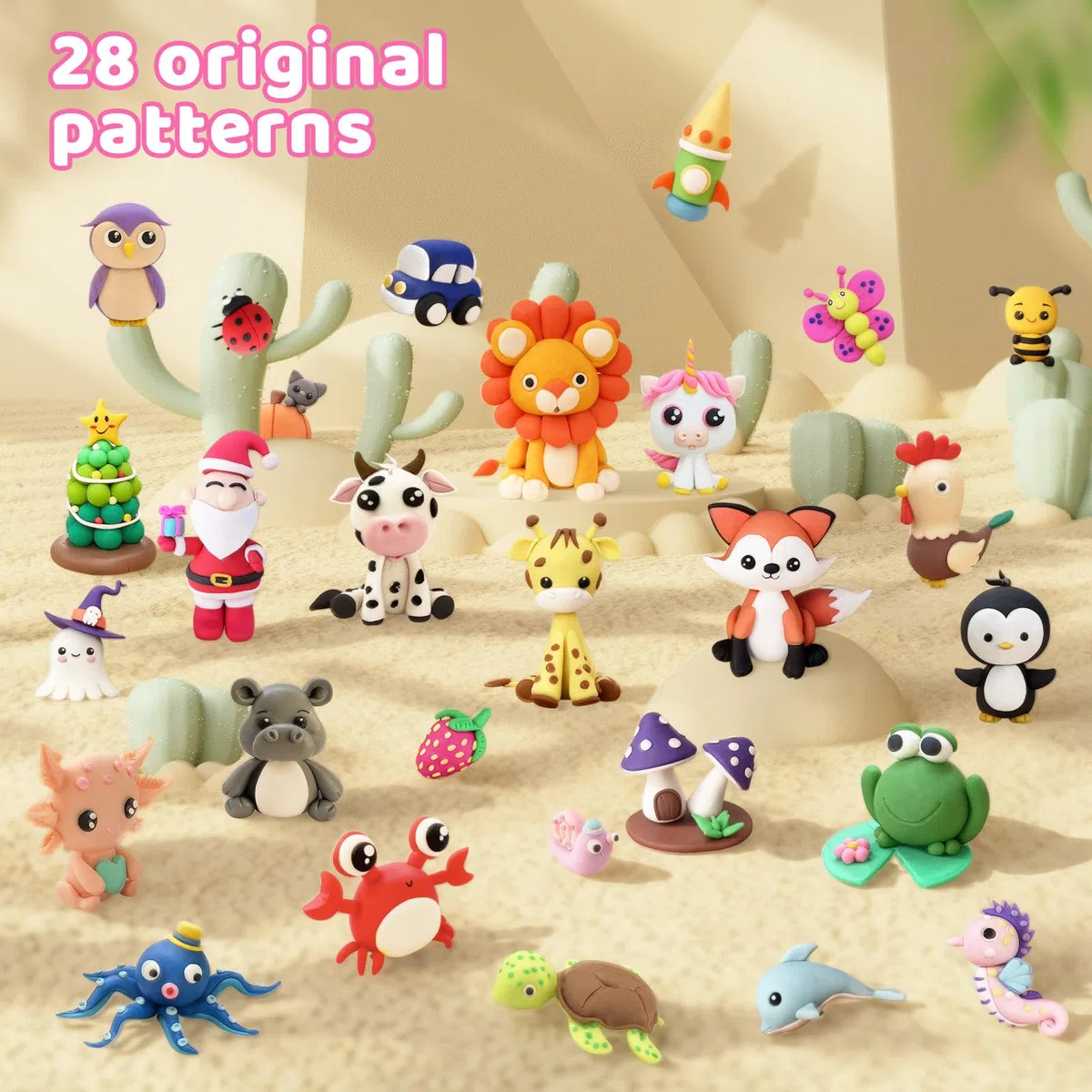 Art Polymer Clay Set, Funtopia Farbige Modelliermasse Backofen [0.9oz/Stück, 39 Blöcke, 15 Werkzeuge, Anleitung, Aufbewahrungsbox], Kinderknete, Kreatives Geschenk für Jungen & Mädchen ab 4 Jahren