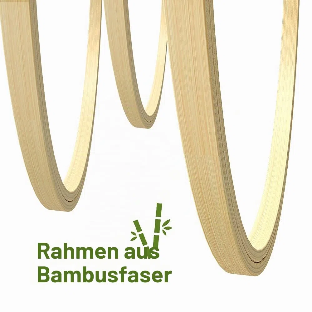 Caydo 6 Stück Stickrahmen Bambus Kreis Kreuzstich Hoop Ring, Runde Durchmesser 10cm bis 26cm Einstellbar für Weihnachtsdekoration Holz Handwerk Rahmen