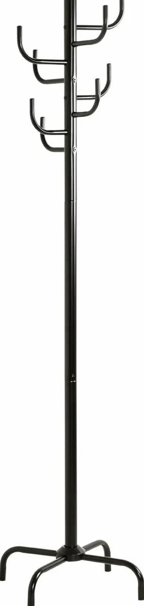 HAKU Garderobenständer schwarz, Metall Standgarderobe - Maße: H 180 x Ø 37 cm, Style: Modern