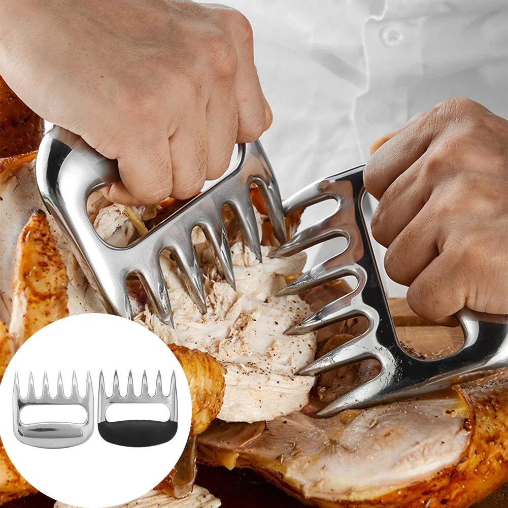 Metallfleischkrallen | Edelstahl Bärenklaue Fleischteiler, Unterstützung beim Heben und Übertragen, Zerkleinern und Schneiden von Fleisch, Truthahn, Hühnchen, Guter Helfer zum Kochen, Rostschutz.