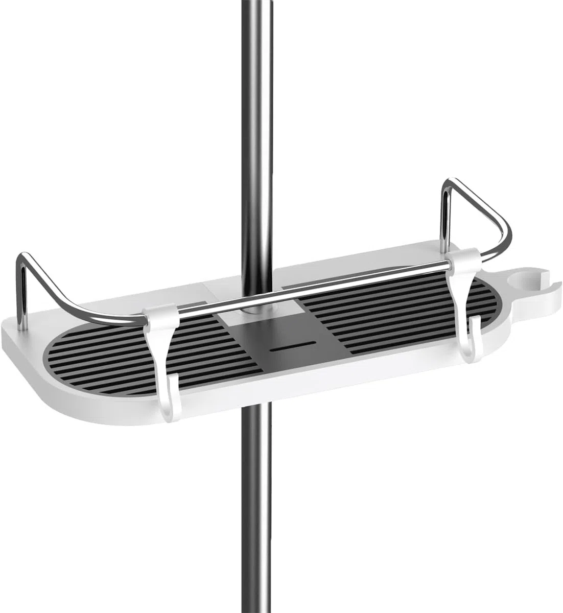 Hawsam Duschablage Ohne Bohren für Duschstange, Neu Aktualisierte Universalgröße Badezimmer Organizer für Runde Duschstange mit Durchmesser von 18mm-25mm