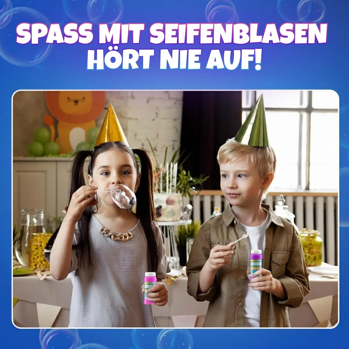 Seifenblasen für Kinder – Packung mit 24 x 59 ml-Seifenblasen, Verschiedene Neonfarben, Spiele im Freien, Kleine Geschenke für Kinder, Kindergeburtstag Gastgeschenke, Geschenktütenfüllung
