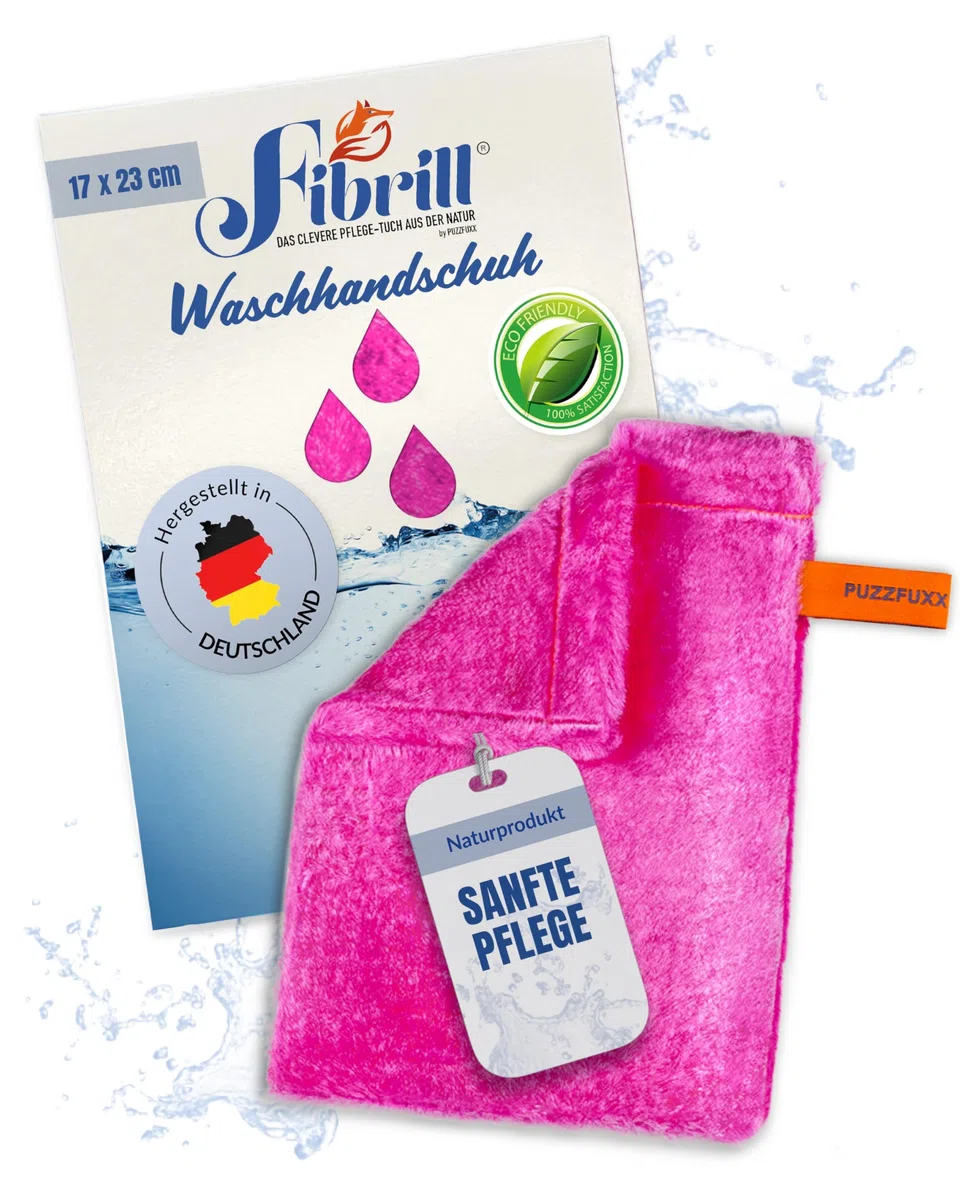 Waschhandschuh Naturfaser, ohne Chemie, Gesicht & Körper, Pink | Waschlappen, Peeling-Handschuh, selbstreinigend, nachhaltig, Gesichtsreinigung, Hautpflege, Körperpflege, Gesichtstuch