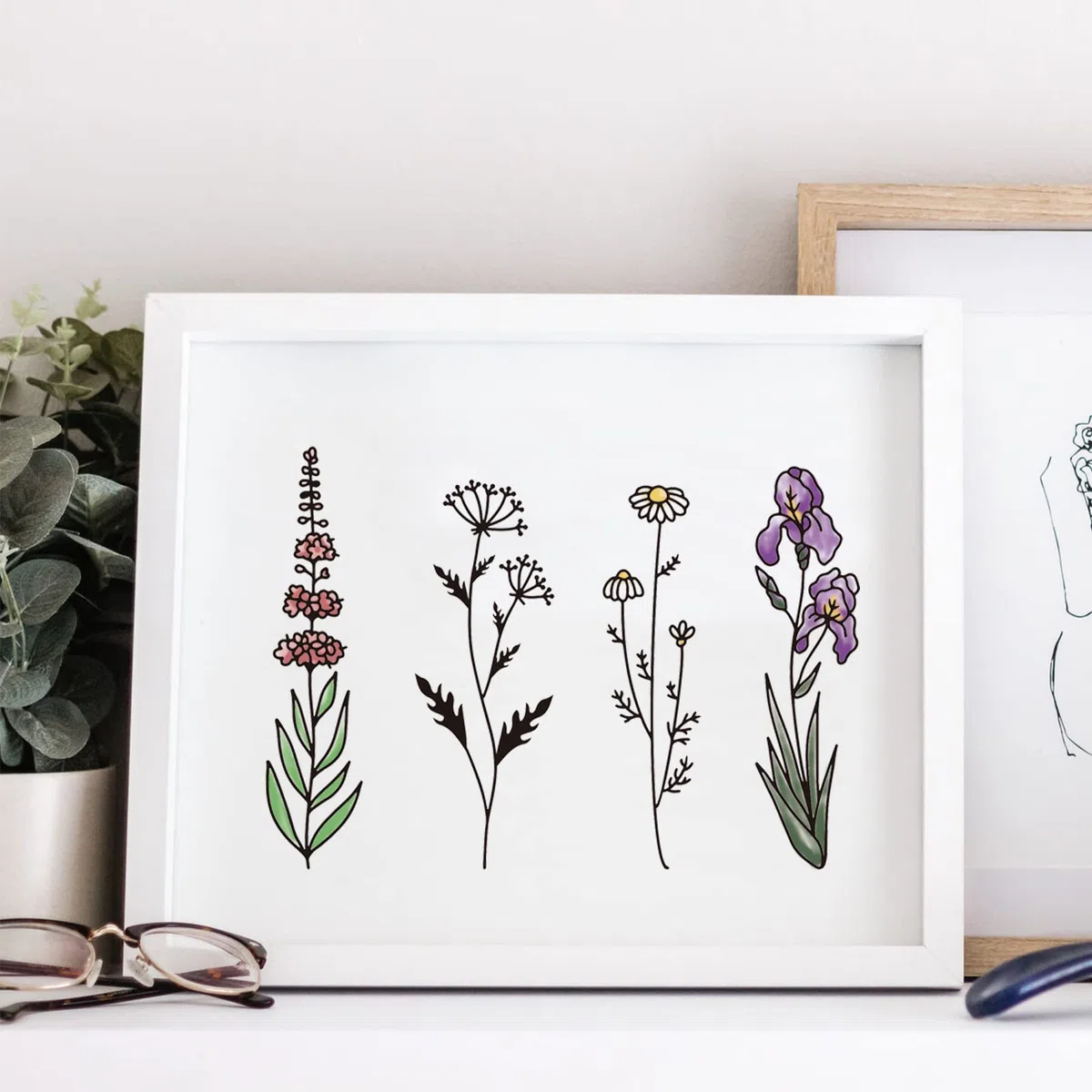 OLYCRAFT 2 Stück 19.5x14cm Siebdruck Schablonen Blumenmuster Selbstklebende Mesh Transfer Schablone Wiederverwendbare Wildblumen Siebdruck Schablonen Zum Bedrucken von Holz T Shirts