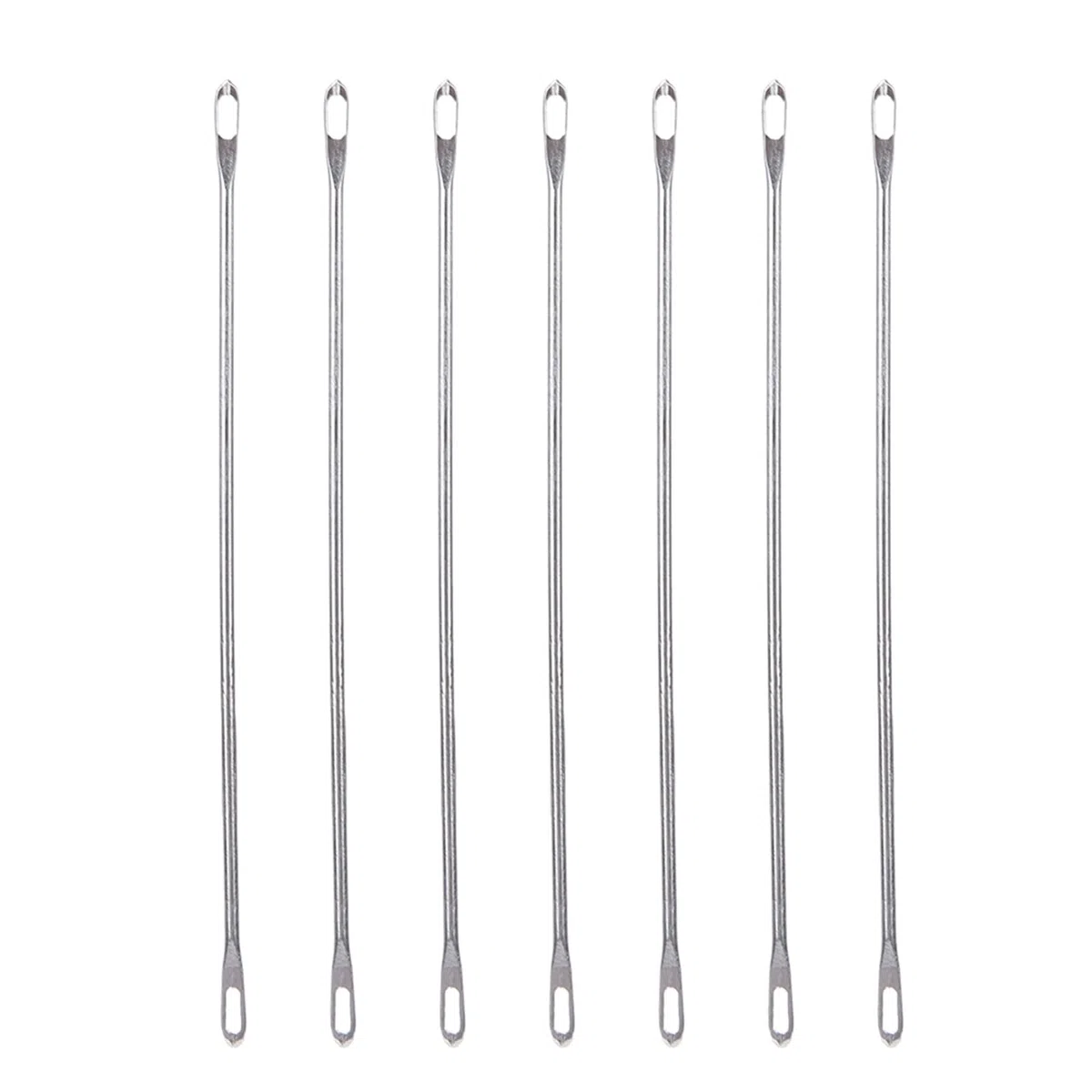 20 Stück Metall-Doppelöhr-Nadel, DIY Handgefertigte Handwerksnähwerkzeuge Doppeläugige Transfer-Drehliniennadel für Strickmaschine