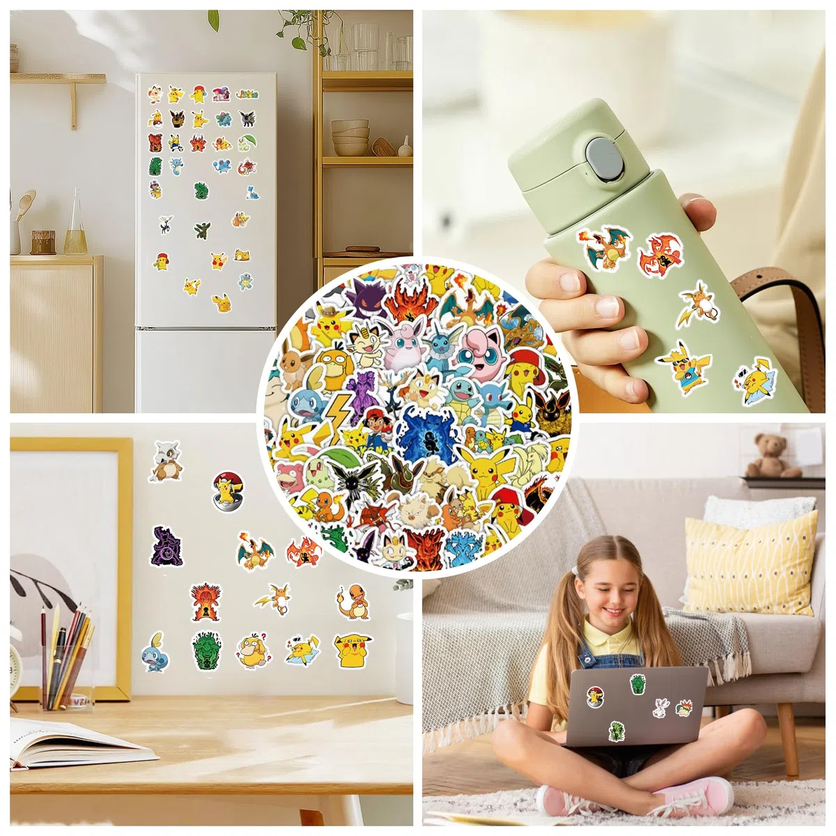 132 -teiliges Party Mitgebsel Set für Geburtstag – mit 100 Stickern, 10 Geschenktüten, 12 Schnapparmbändern & 10 Schlüsselanhängern
