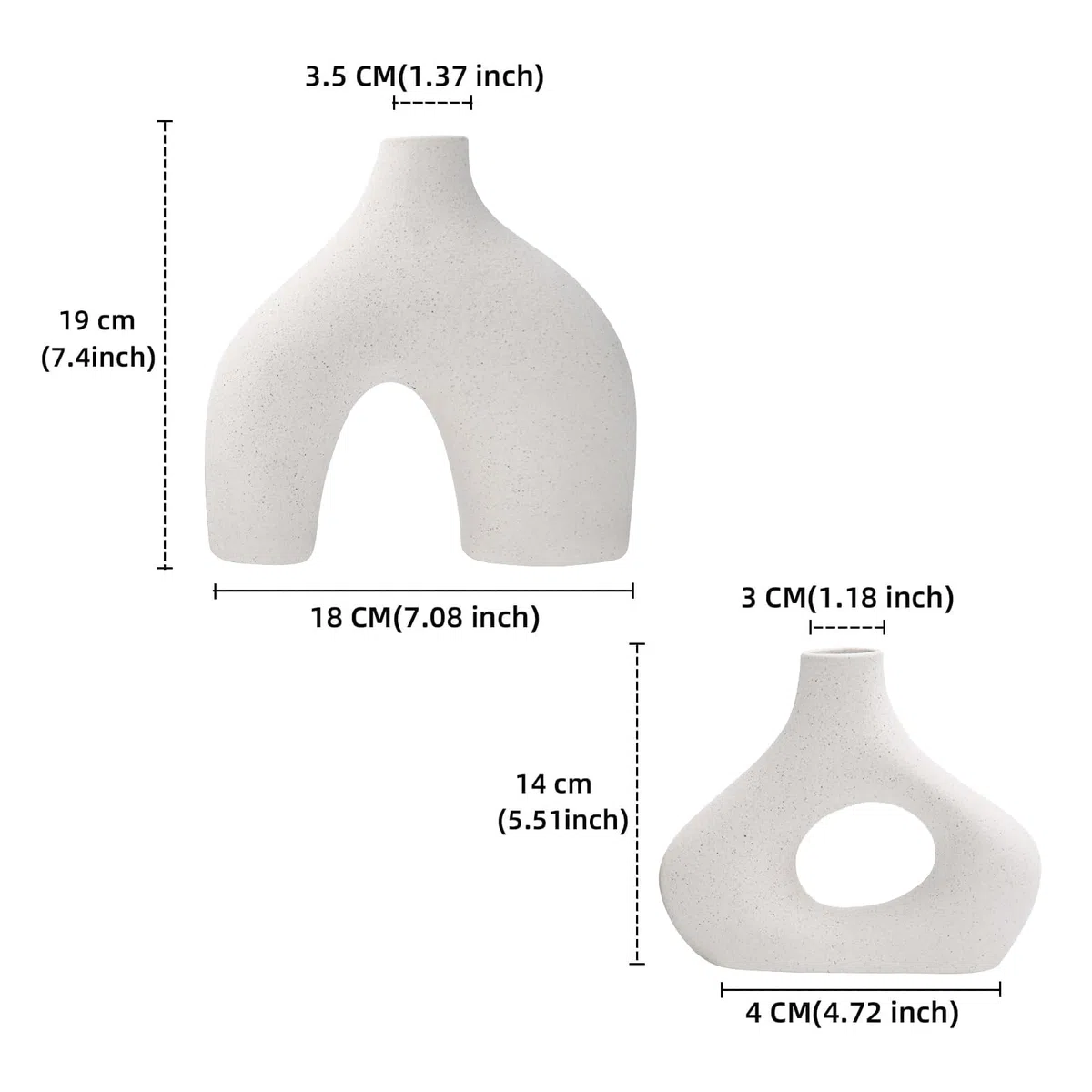 CEMABT Beige Keramikvase 2er-Set Doppelberg vasen für Moderne Boho Nordic Minimalismus-Stil Dekoration -vasen für Wohnzimmer, Hochzeit, Abendessen Tisch, Party, Büro und Schlafzimmer