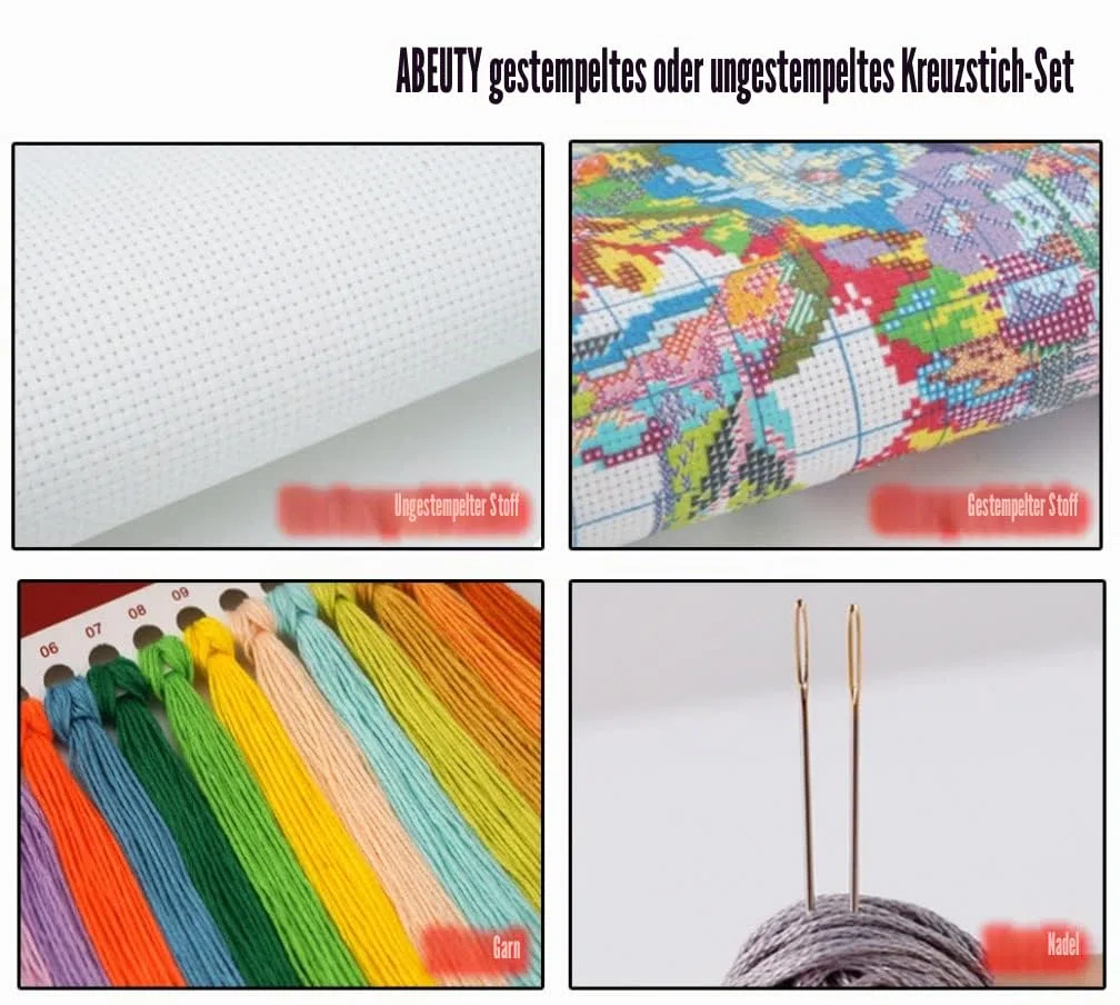 ABEUTY 14ct Kreuzstich Set Vorgedruckt, Wolf zwei Wölfe Kreuzstich Stickpackungen Kreuzstich Stickpackungen DIY Stickerei Set Gestempelt Erwachsene Anfänger
