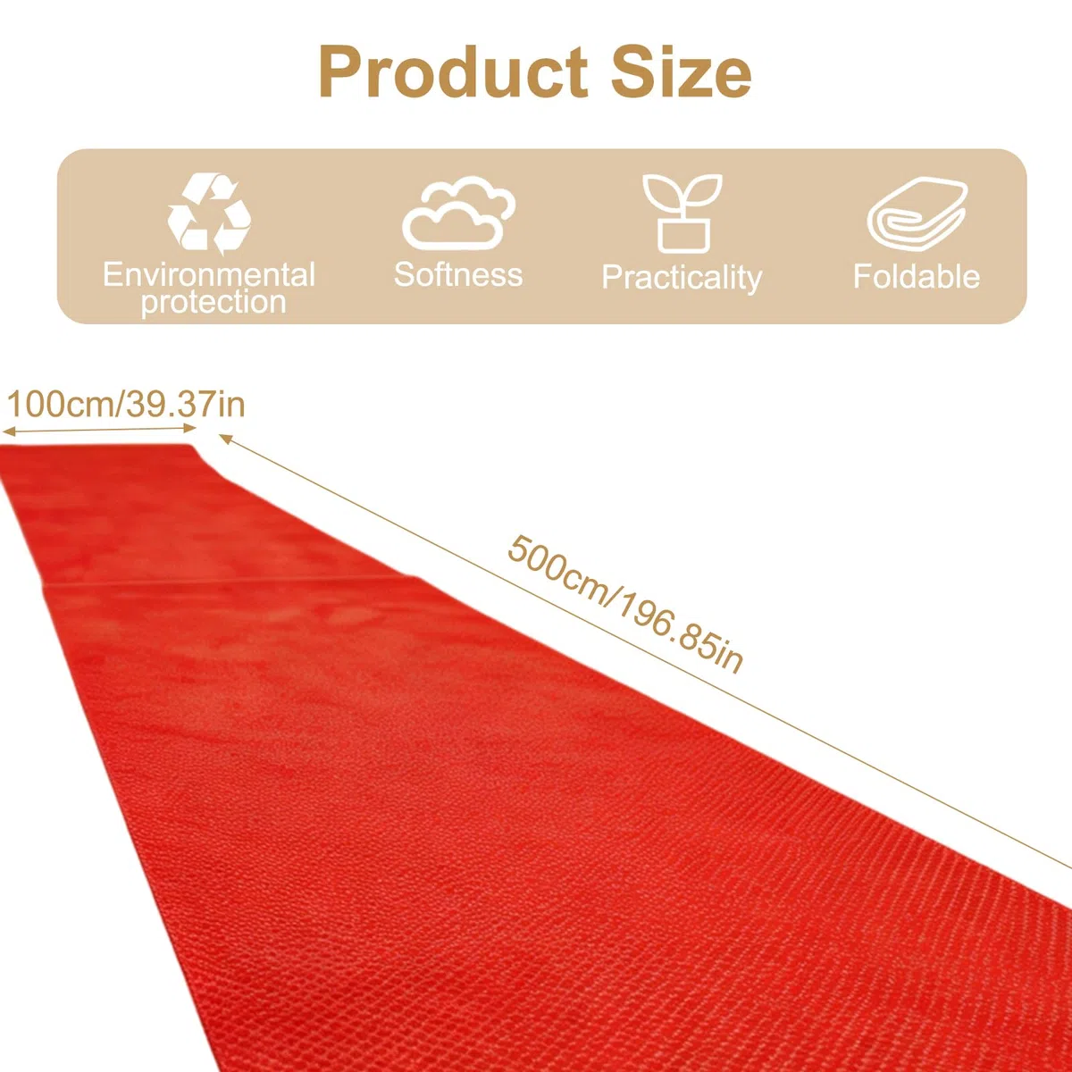 Roter Teppich, Läufer Eventteppich Hochzeitsteppich 1 x 5m Lang VIP Event Rot Teppich, Rutschfester Red Carpet Empfangsteppich für Hochzeit Erntedankfest Outdoor Zubehör