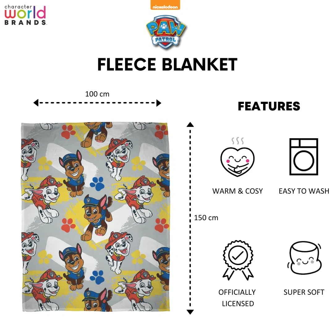 Offiziell lizenzierte Paw Patrol Fleecedecke von Character World | Superweicher, Warmer Überwurf im Kleckse-Design mit Marshall und Skye
