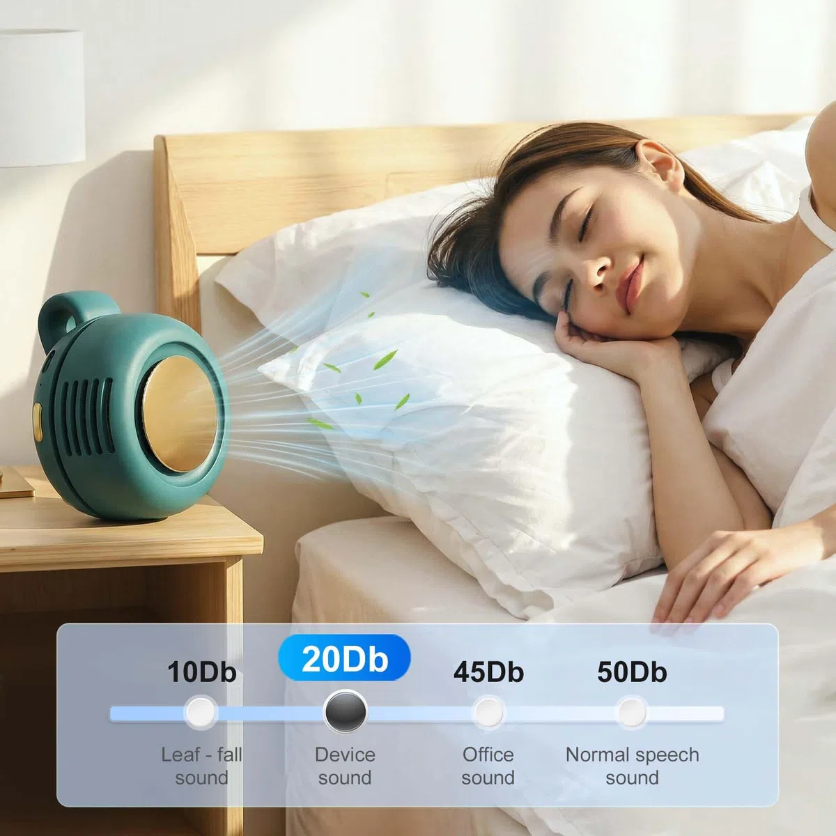 comepew Tragbarer Clip Ventilator, 2026 Neu Taillenclip-Ventilator, Portable Silent Mini Bladeless Fan Clip On, 3 Geschwindigkeiten Mini Tshirt Ventilator, Handventilator mit Clip für Outdoor (Weiß)