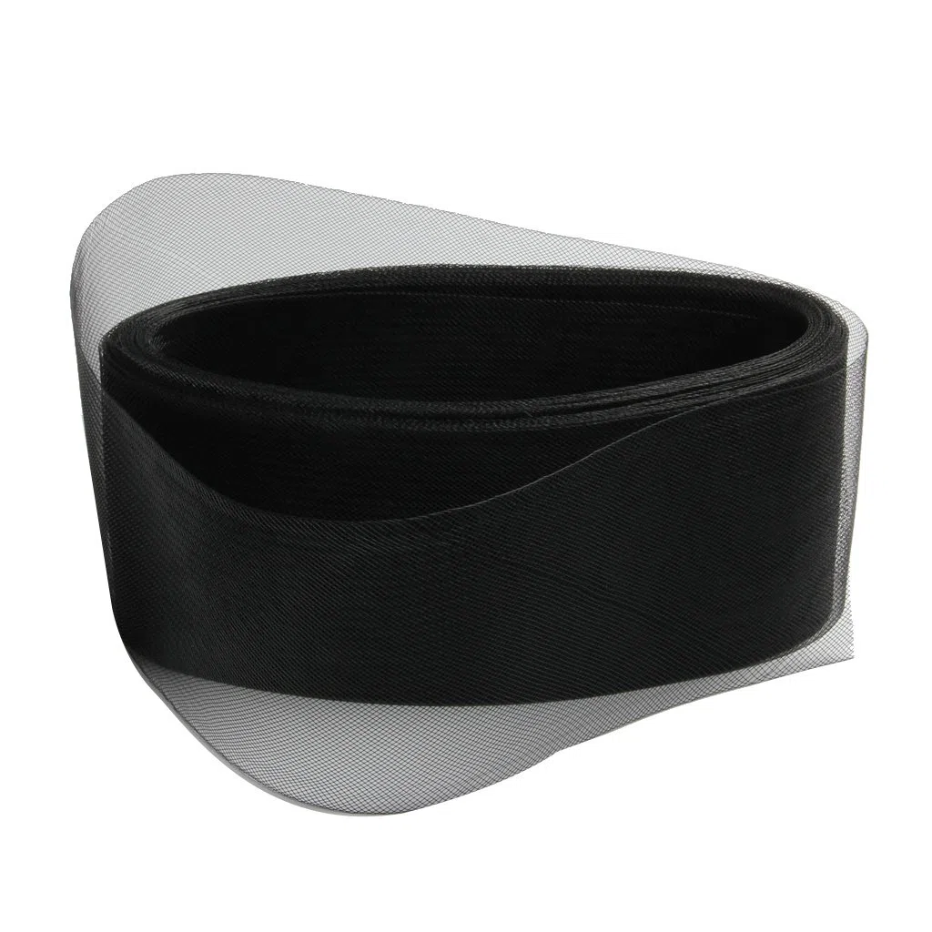 Fenteer Rosshaar Bordüre Trim Roßhaar Zopf Band für Brautkleider, Röcke, Haarteile,Schwarz, 10cm