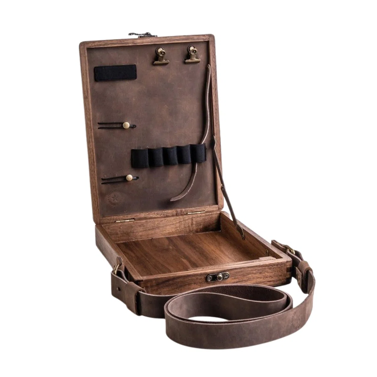 Writers Messenger Holzbox, Kuriertasche Für Schriftsteller, Aufbewahrungsbox Für Künstlerwerkzeuge Und Pinsel Im A5 Format, Vintage Holz, Handgefertigt, Tragbar, Tasche Für Schreiben