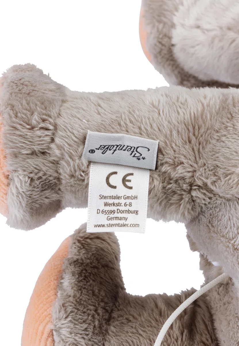 Sterntaler Spieluhr M Katze Lilly - Baby Spieluhr aus Plüsch-Material, waschbar mit herausnehmbarer Spieluhr, Brahms Wiegenlied - Einschlafhilfe, wirkt beruhigend zuhause & unterwegs, grau