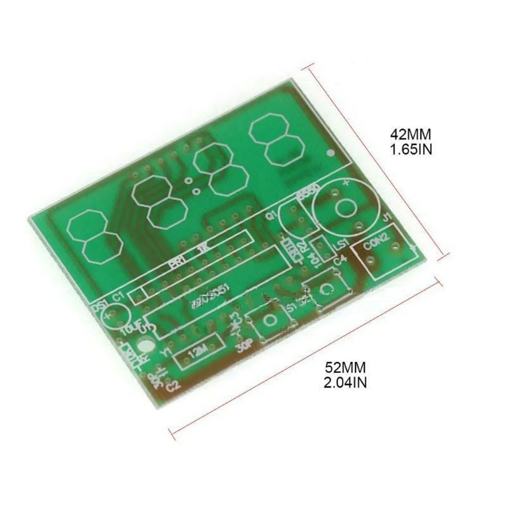 AT89C2051 4-Bit Digital Elektronische Uhr DIY Löten Kit, 0,56 Zoll rote LED-Anzeige, FR-4 PCB Übungsbrett für Fähigkeitstraining