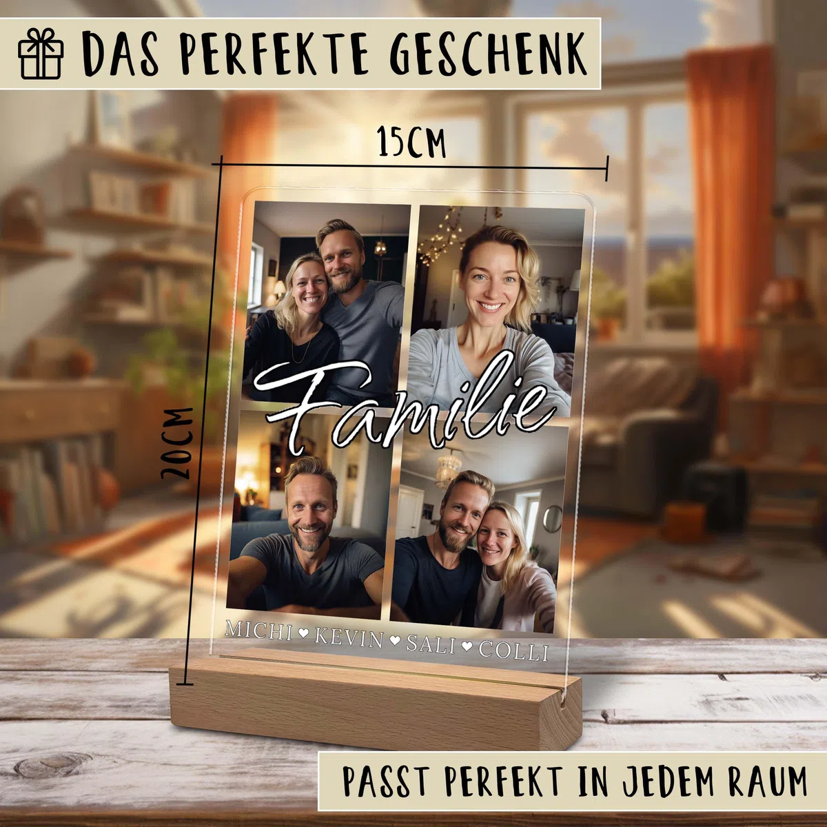 Yuweli Fotogeschenke | Personalisierte Geschenke für Frauen Männer | Geschenk für Ihn Sie | Partner Geschenke mit eigenem Foto | Geschenke für Ihn Sie | Familie | Acrylglas