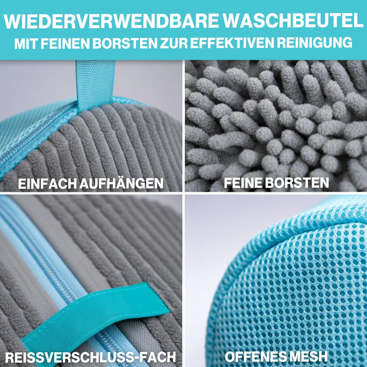Schuhwaschbeutel Waschmaschine 39x19cm (2 Pcs) Testsieger, Extra Schonend, ALLE Schuhe & Größen, wiederverwendbar | Wäschenetz Schuhbeutel Schuhnetz Waschbeutel ideal für saubere Schuhe & Sneaker