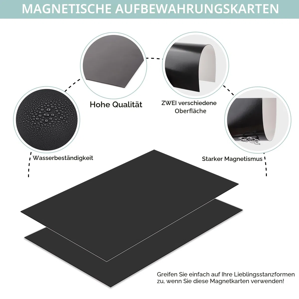 40 Stück Stanzformen- und Stempel-Aufbewahrungstaschen und Magnetbögen, 0,7 mm Dicke magnetische Blätter für Stanzformen-Aufbewahrung, 17,8 x 12,7 cm Bastel-Stanzformen-Aufbewahrungsumschläge