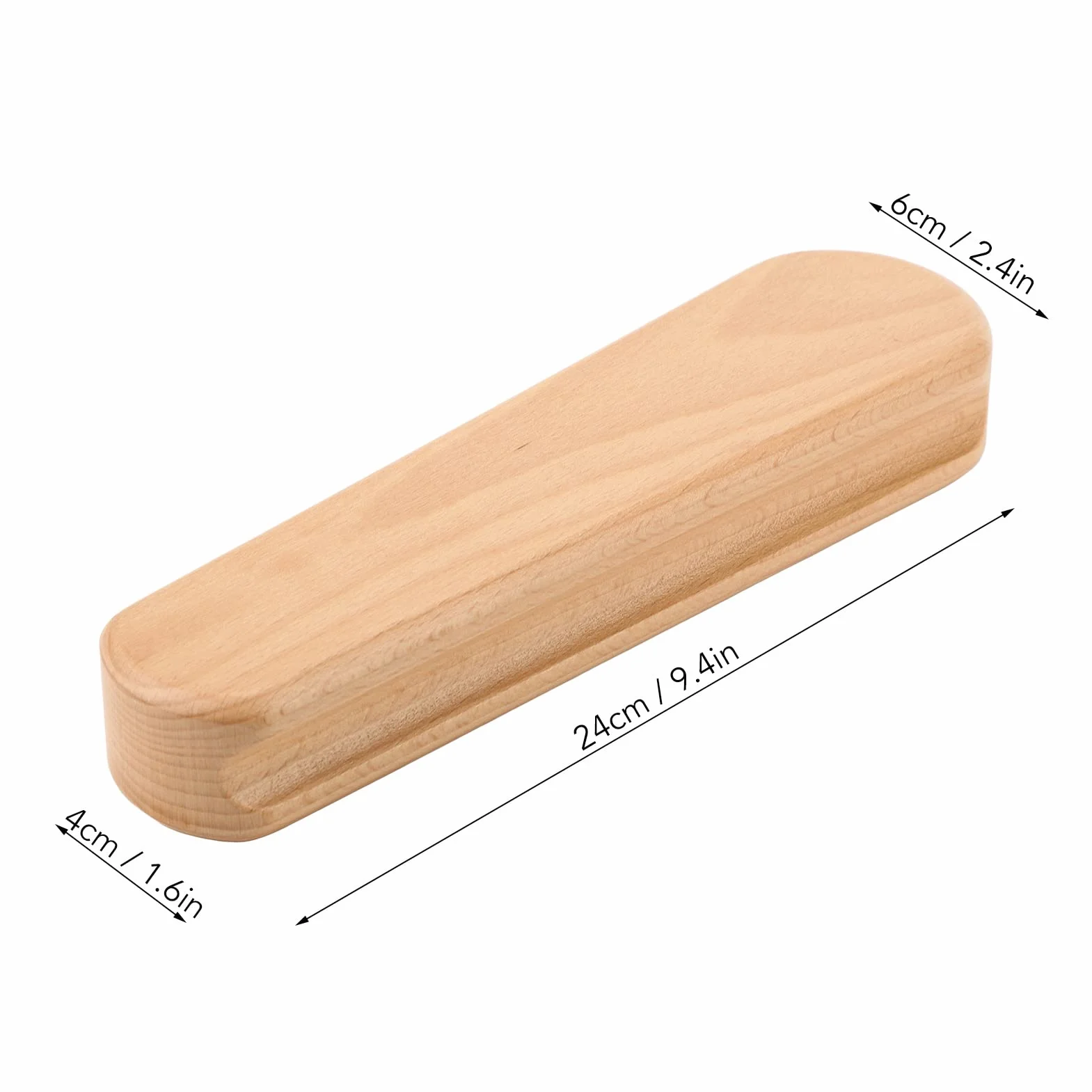 Quilters Clapper, fein poliertes Buchenholz, glänzende, abgerundete Enden, leicht zu greifender Schneider-Klöppel für Kleidungsfalten zum Besticken für Schneider