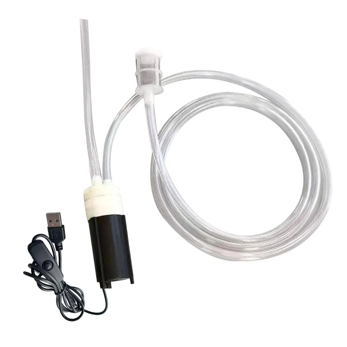 perfk Tragbares Elektrisches Schnaps-Absauggerät - Mini-Weinpumpe-Elektrischer Weinsiphon- mit 1m Silikonschlauch, USB,Transferpumpe-für Hausbrauen, Weinherstellung & Destillieren