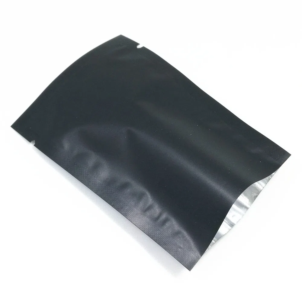 200 Stück Flache Open Top Mylar Beutel Vakuumversiegelbar Langfristige Aufbewahrung von Lebensmitteln Matter Beutel Heißversiegelbar mit Aufreißkerbe (8x12cm(3.15x4.72inch), Schwarz)
