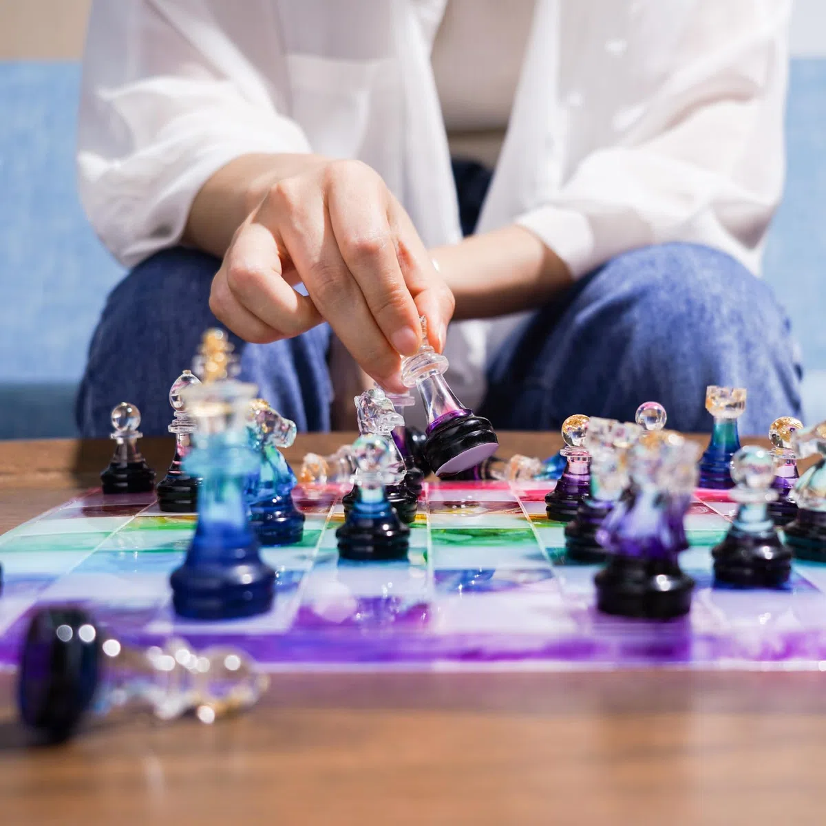 LET'S RESIN Schach Epoxidharz Formen, Verbesserte Harz-Schachsatzform mit 16-Teiligen 3D-Schachfiguren in Voller Größe und Schachbrett Silikonform Epoxidharz, DIY-Schachbrettspiel