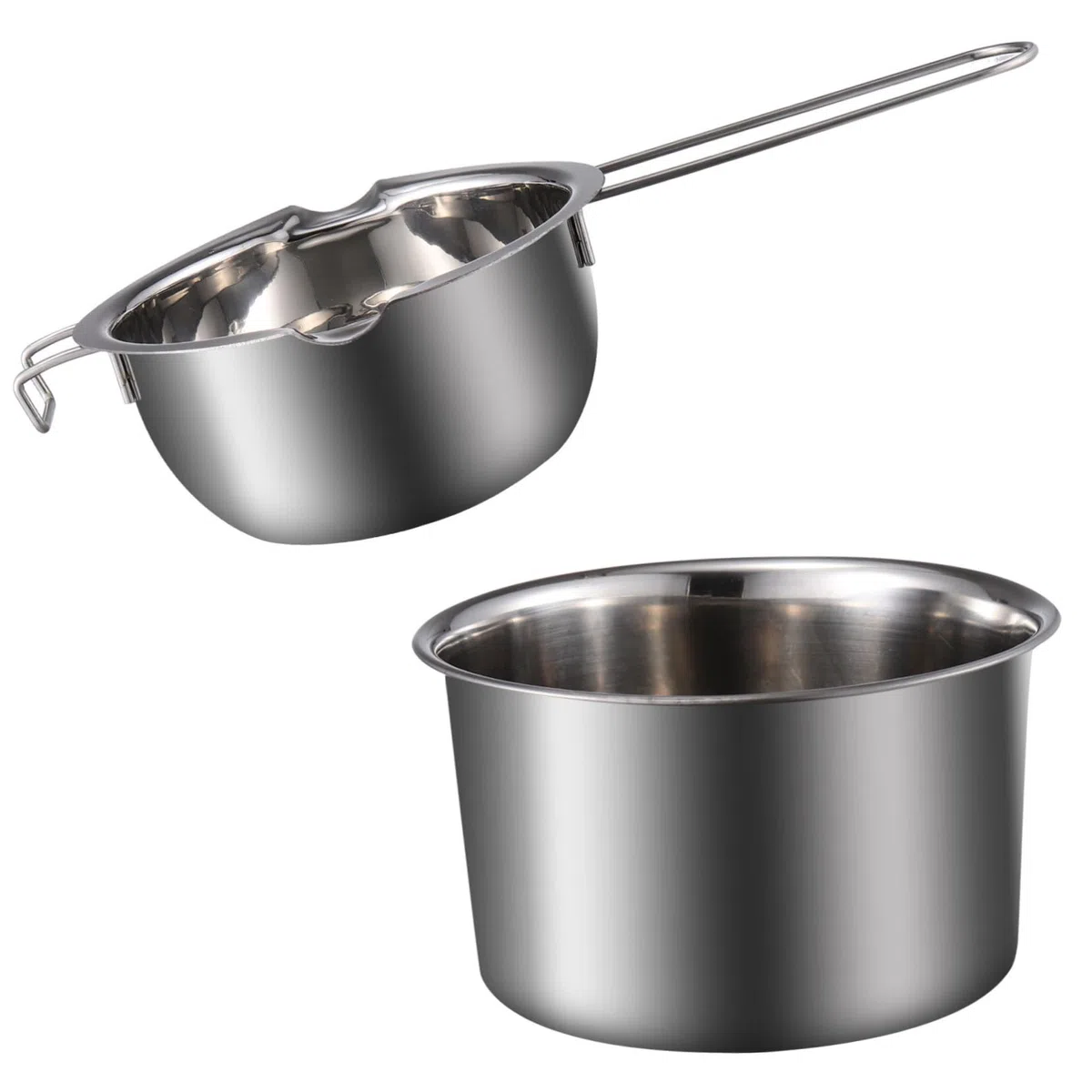 Schmelztopf Kerzenwachs aus Edelstahl mit 400ml Kapazität Doppelkessel zum Schmelzen von Butter und Schokolade Komfortabel für Küche und Restaurant