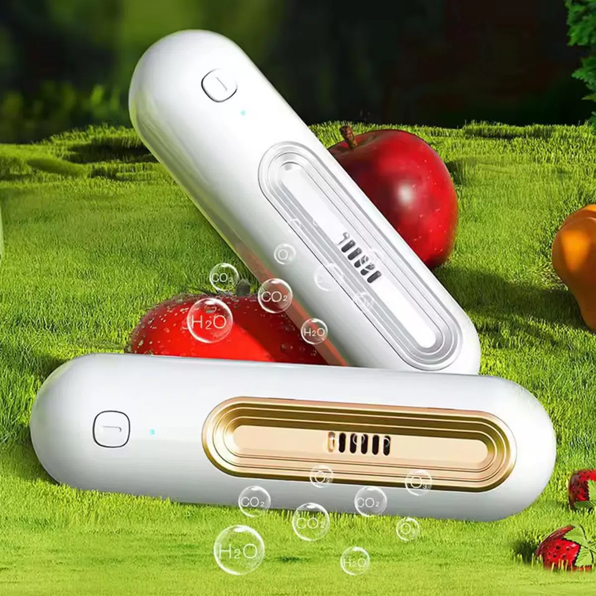 Ozoori Fridge Deodorizer Odor Eliminator, Kühlschrank-Deodorizer, 2 Modi wiederaufladbarer Geruchsneutralisierer Ozongenerator, Kühlschrank-Deodorierer, Geruchsentferner für Gefrierschrank (Silber)
