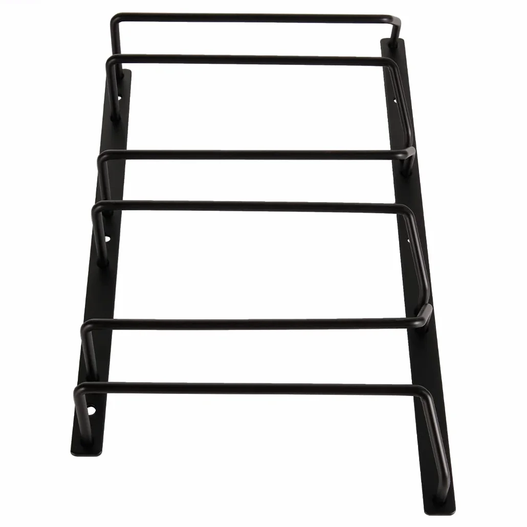 Weinglasregal zum Aufhängen, für Bar, Esszimmer, 3 Reihen, 18 cm, Schwarz