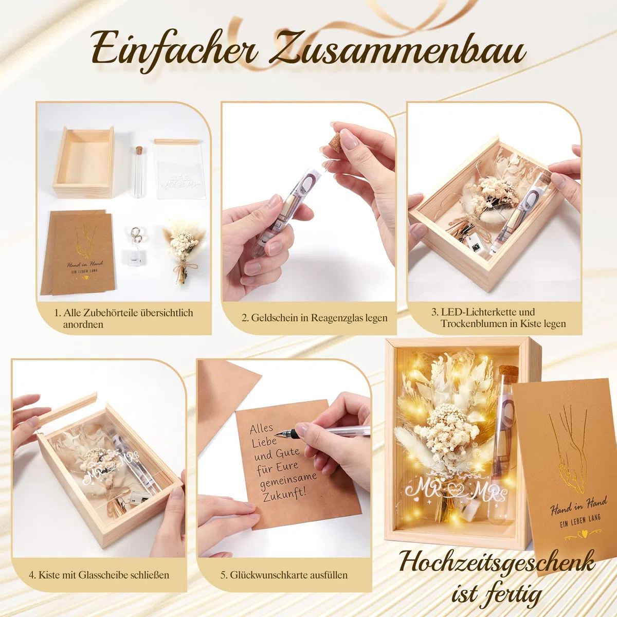 Dusor Hochzeitsgeschenke für Brautpaar, Hochzeitsgeschenk Geld, Geldgeschenk Hochzeit, Karte Geschenk Hochzeit, Mr & Mrs Hochzeitsgeschenke, Geldgeschenke zur Hochzeit, Paar Geschenke, Hochzeitstag