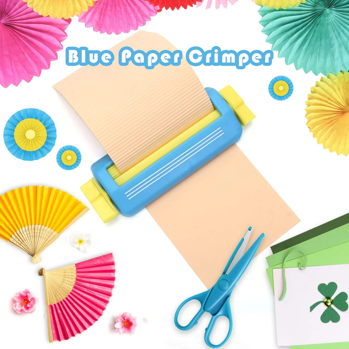 Papier-Crimper zum Basteln, AngleKai Craft Papier Crimper Tool für die Herstellung von Wellenformer, DIY Arts Crafts (Blau)