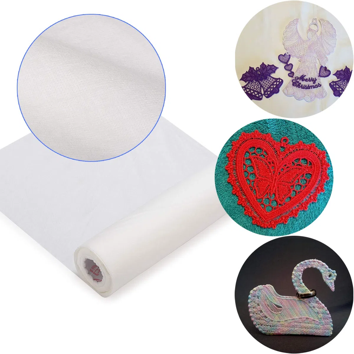 Simthread Wasserlöslicher Wash Away Stickvlies Stabilisator für stickerei and Free Standing Lace FSL, 30 cm x 10 Yds/Rolle, Leichtem Gewicht 40gsm