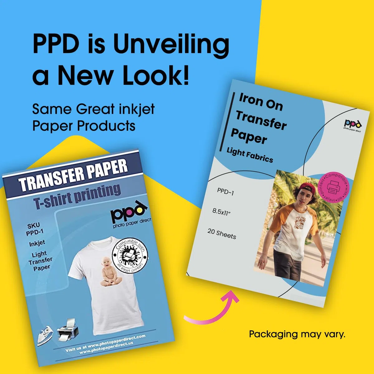 PPD 20 x A4 Inkjet Premium Transferpapier für helles Textil, Bügeleisen und Transferpresse PPD-1-20