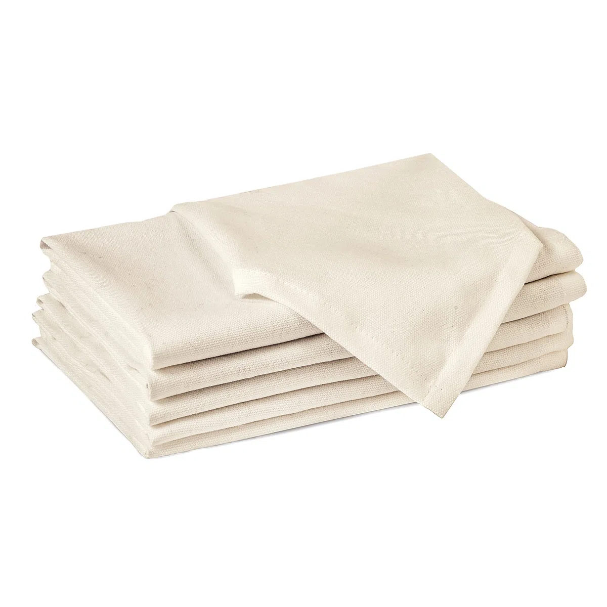 Encasa XO Stoffservietten Baumwolle 6er Set 43x43 cm | 180 GSM Baumwollservietten Natürlich | Waschbar & Wiederverwendbar | Servietten Stoff für Tischdeko, Hochzeit, Restaurant & Alltag