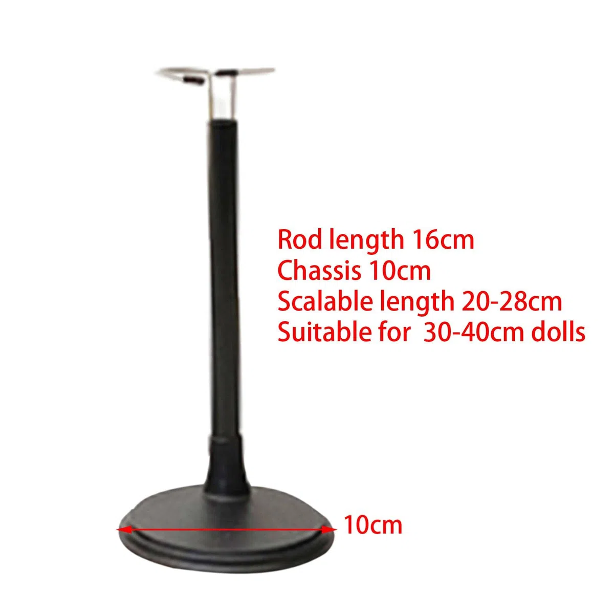 Leichter Puppenständer mit Höhenverstellung für Sammlerfiguren, 30cm bis 40cm Puppe