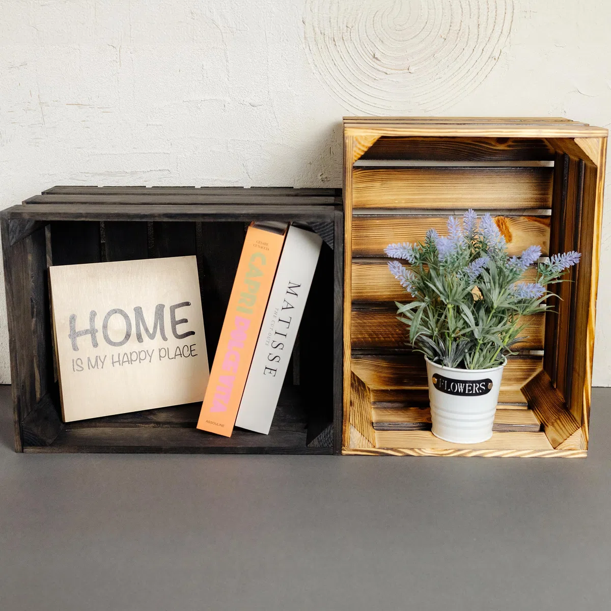Creative Deco Holzkiste Vintage | 40 x 30 x 23 cm | Kiste Holz Geflammt | Obstkiste Deko Weinkisten Apfelkiste | Perfekt als Holzbox Geschenkbox Spielzeugkiste Aufbewahrungskiste Osterdeko