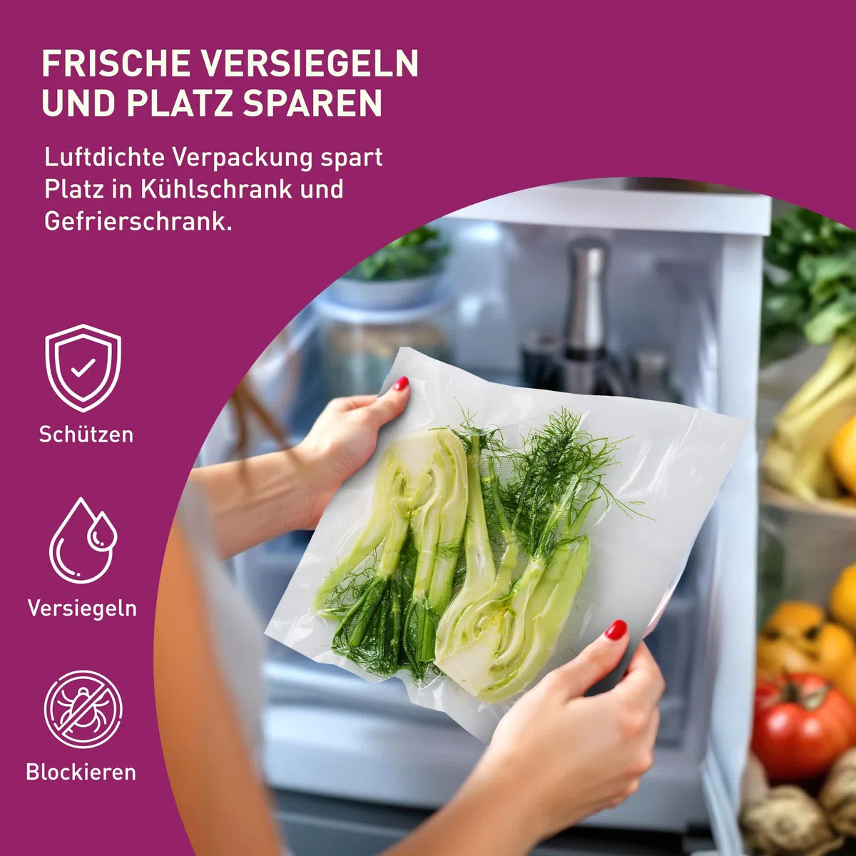 culivac Vakuumierbeutel "Professional" – Vakuumbeutel – Vakuumierfolie für leistungsstarke Vakuumierer – BPA-frei, reißfest & Mikrowellengeeignet, Made in Germany – 100 Stück – 16x25cm