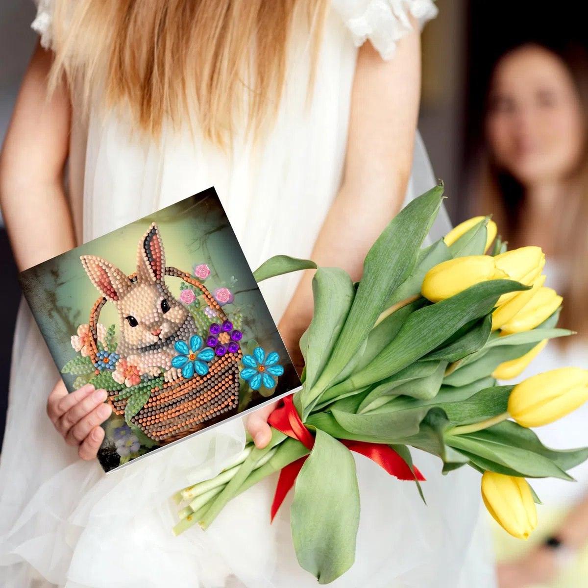 Sumshy 8er Set DIY Diamond Painting Grußkarten Set Ostern, Christmas Diamond Painting Greeting Cards Osternkarten for Kinder & Erwachsene (Ostern-8er Set A)