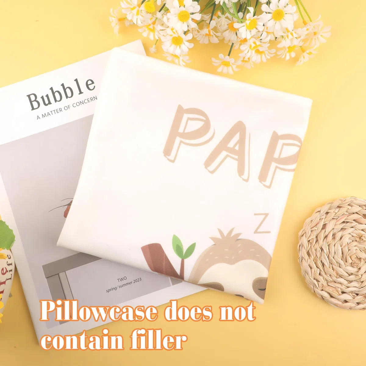 Moosono Geschenke für Papa Faultier Kissen mit Spruch Papa's SCHNARCHECKE Kissenbezüge Faultier Geschenk für Vatertag Geburtstag Weihnachten (45 * 45m, Ohne Füllung)