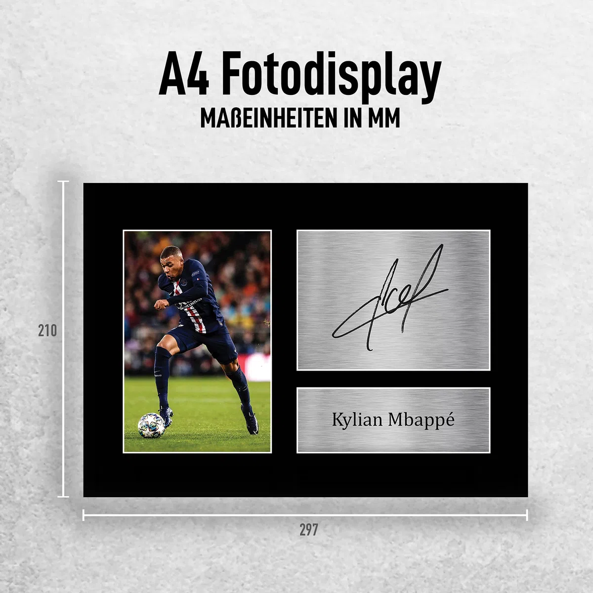 HWC Trading Kylian Mbappe Paris Blue and Reds Geschenke Gedrucktes Signiertes Autogramm Foto für Fußball Anhänger and Fans - A4