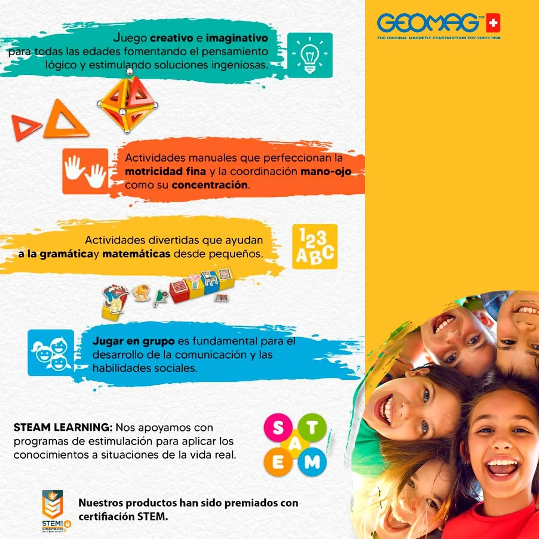 Geomag Glitter Recycled 35 StückMagnetisches Spielzeug für Kinder, Geschenk für Jungen und Mädchen im Alter von 5 6 7 8 9 10 11 12 13 Jahren, magnetische Konstruktionen, Kinderspielzeug