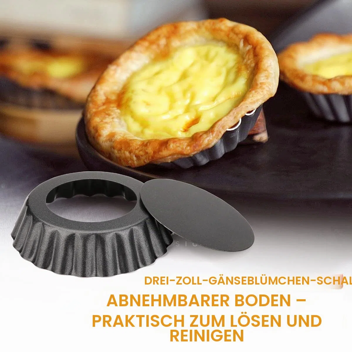 12 Stück Tarteform mit Hebeboden, Törtchenform 8 cm / 3 Zoll, Antihaftbeschichtung Mini Quicheform, Tartelette Förmchen für das Backen zu Hause, Backwerkzeug