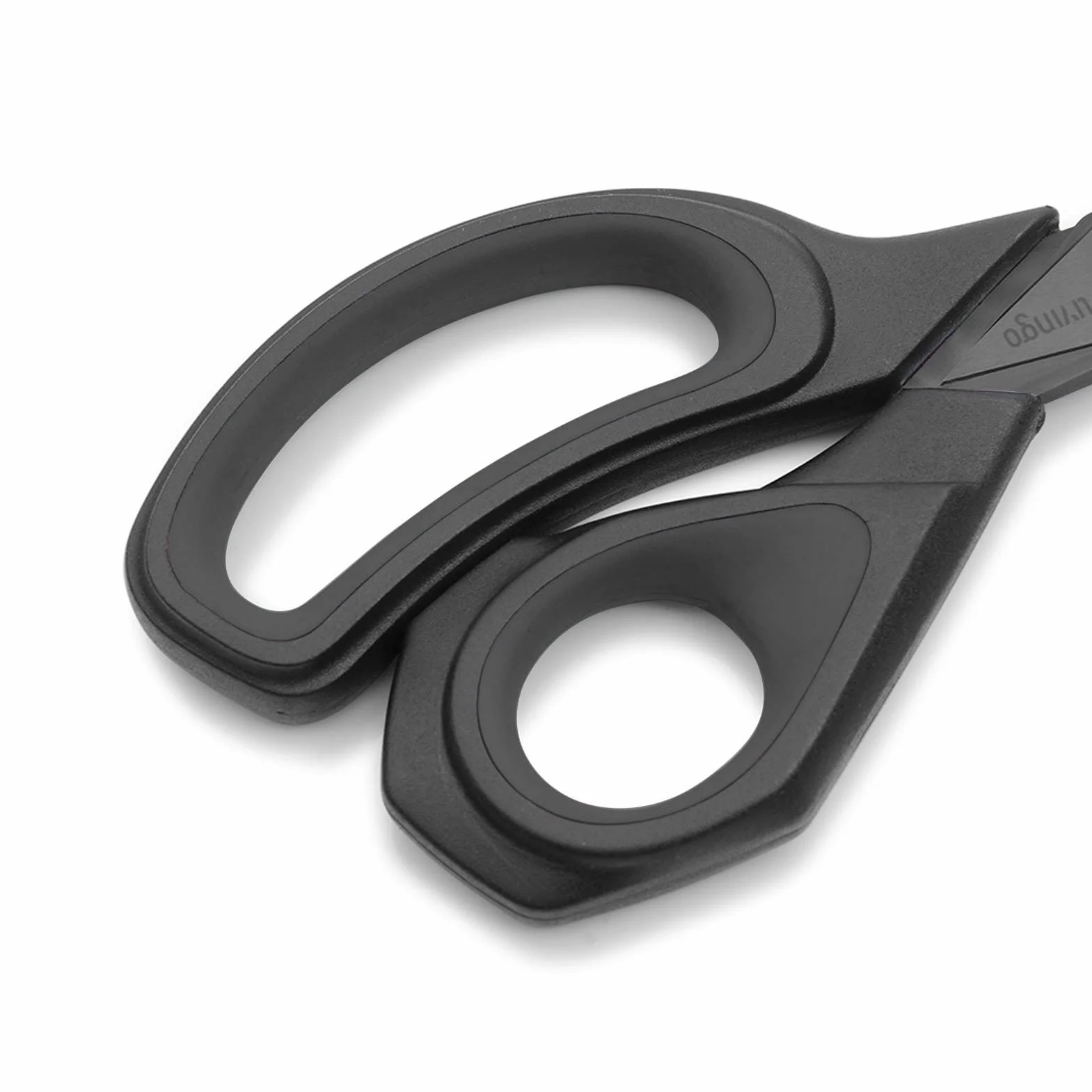 LIVINGO Professionelle Scharfe Schneiderschere: Hochwertiger Edelstahl mit Titan-Klingen, Multifunktionale Stoff- und Polstermaterialschere, 24 cm Schwarz