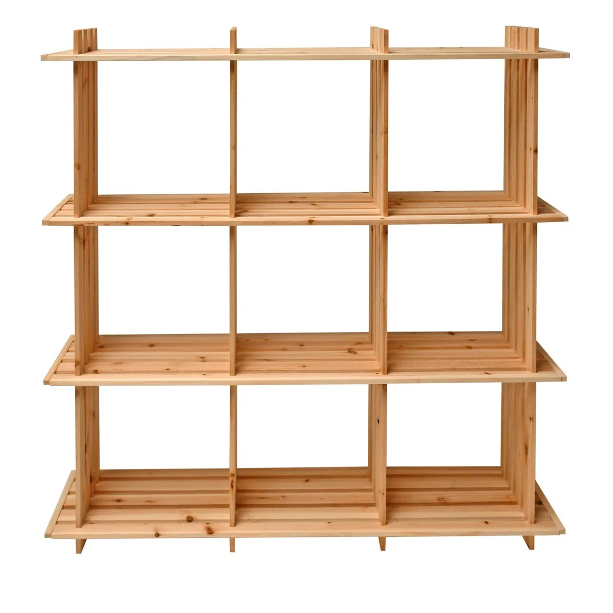 DEMA Holzregal Universalregal – Lagerregal, Kellerregal, Aufbewahrungsregal – stabil, platzsparend, vielseitig – 9 Fächer, 113x27x110 cm, Wohnzimmer, Keller, Büro