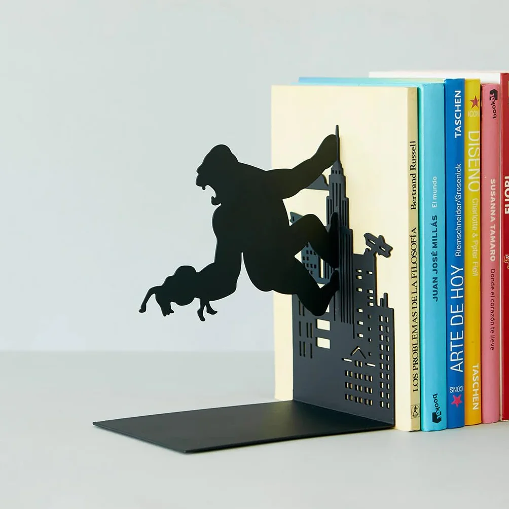 Balvi - Kong Schwarze Buchstützte aus Metall. Originelles Design