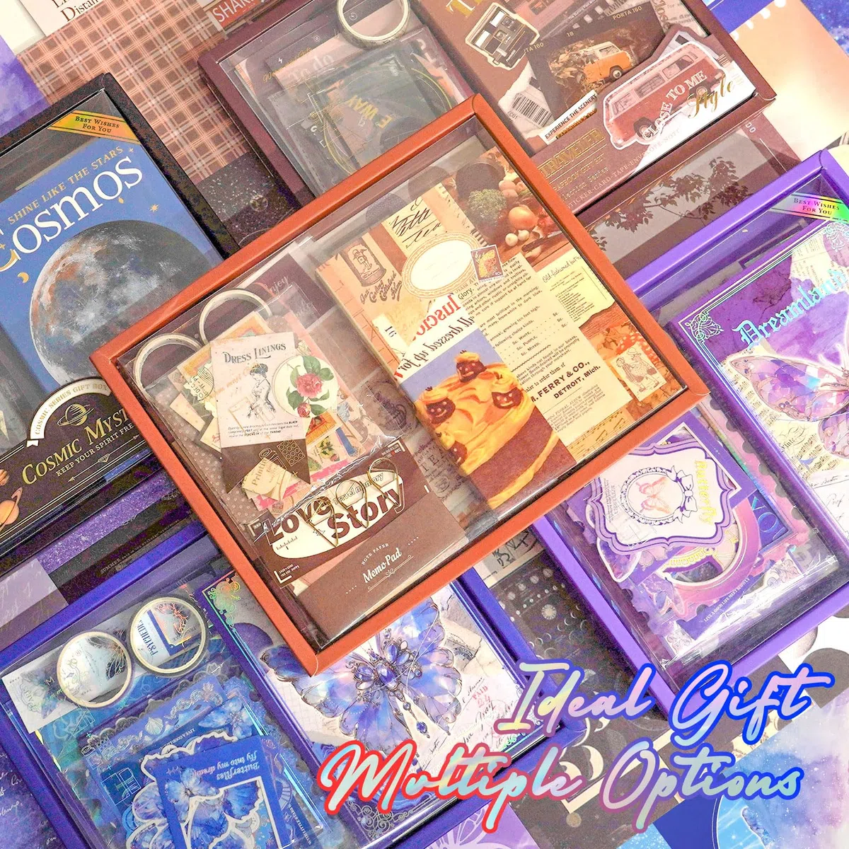 Funto Scrapbooking Kit (116 PCs), Rettungskollektions-Serie-Zeit-Reise, perfekt für Kugel Scrapbooking-Materialien, Planer DIY Arts Craft Collage