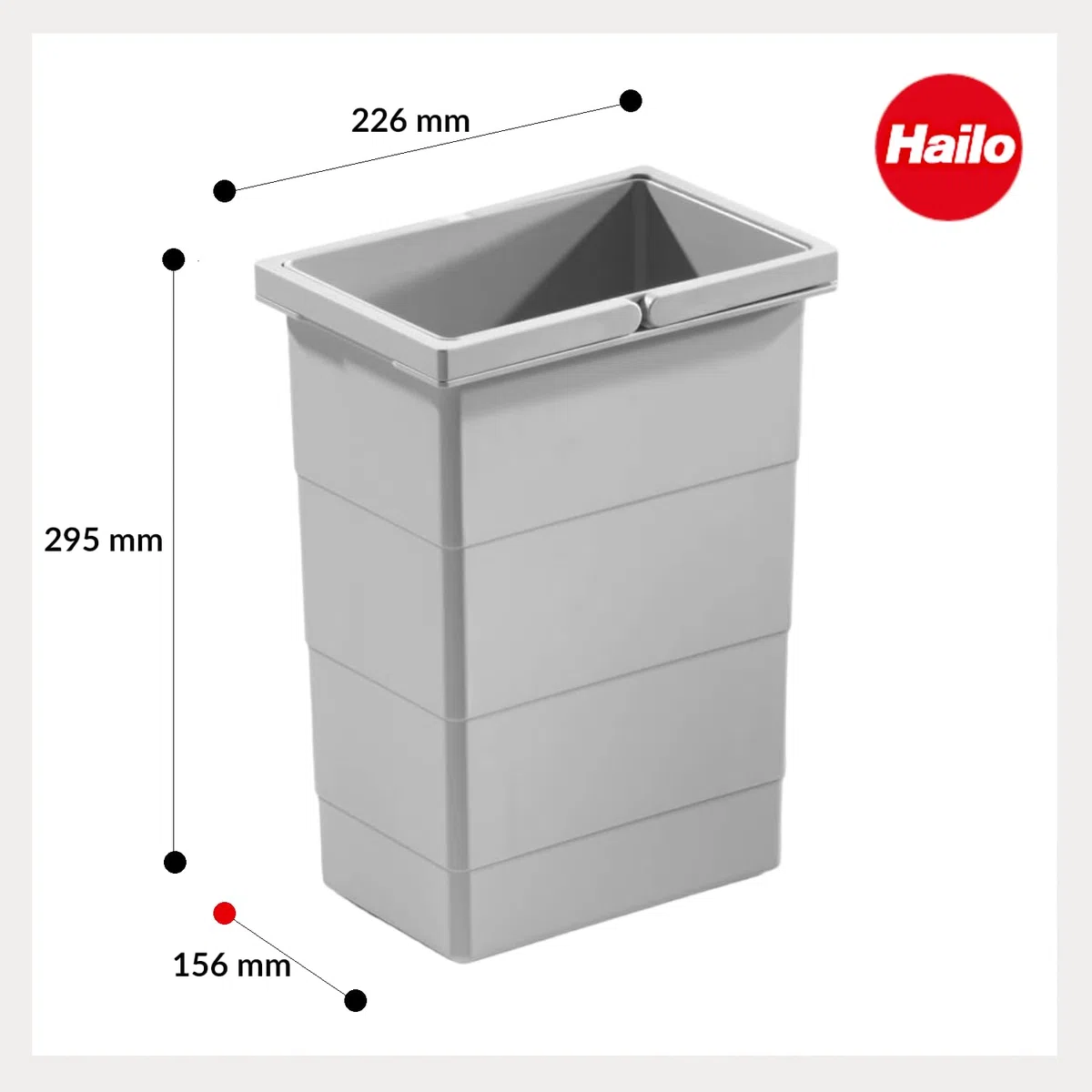 Hailo Inneneimer 8 Liter signalgrau - 1075959