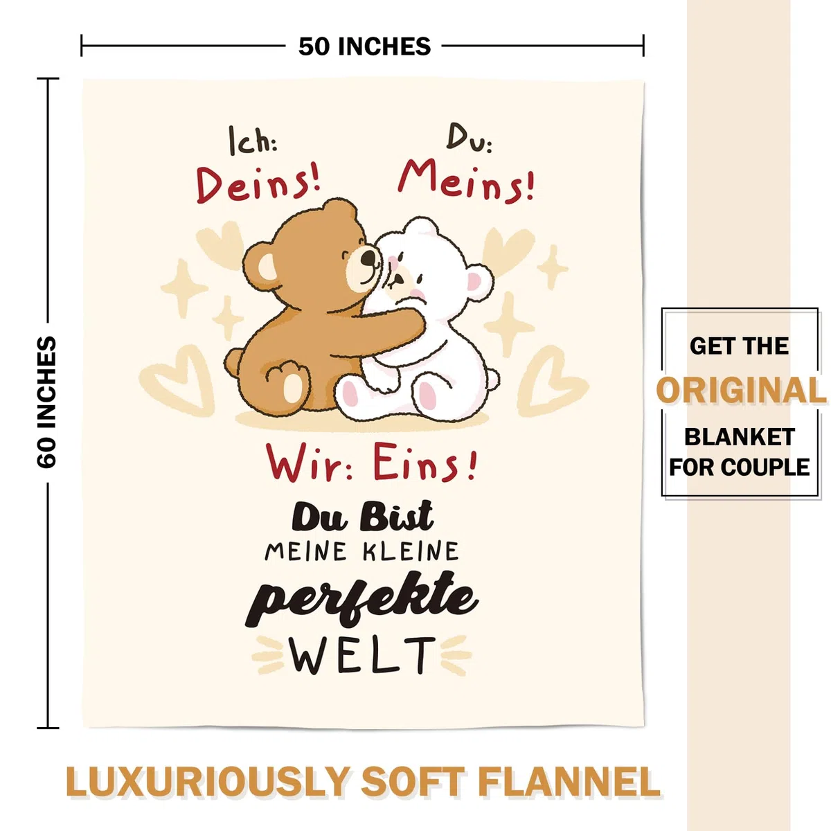 Geschenk für Sie ihn, Geschenk für Paar- Kuscheldecke, Ich Liebe Dich Geschenke, Hochzeitstag Geschenk für Frauen Ehefrau, Valentinstagsgeschenk für Ihn Sie