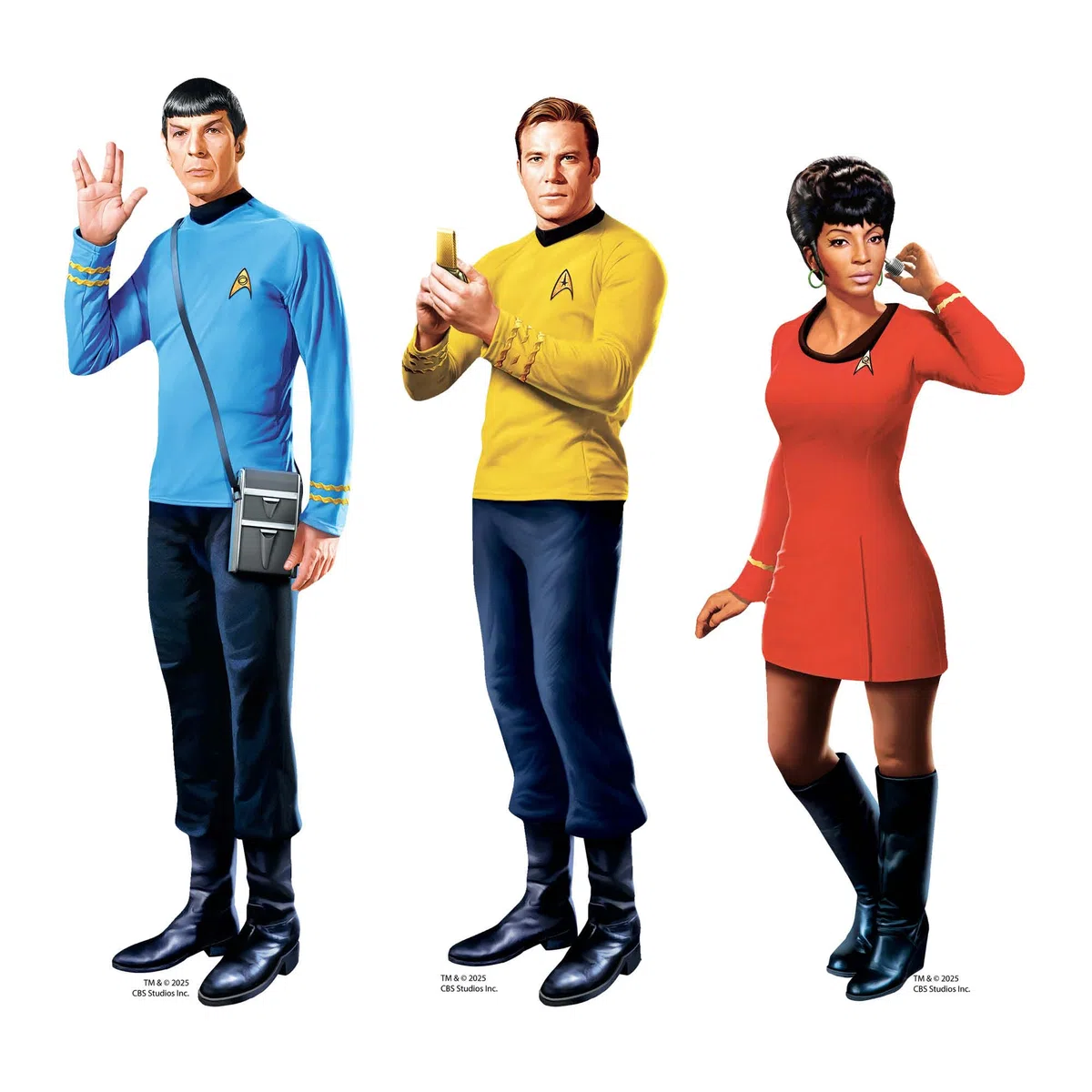 Star Cutouts SC4834 – Star Trek Original Serie Regal Top Pack Pappaufsteller 30 cm – Kirk, Uhura & Spock – Offizielle Star Trek Geschenke