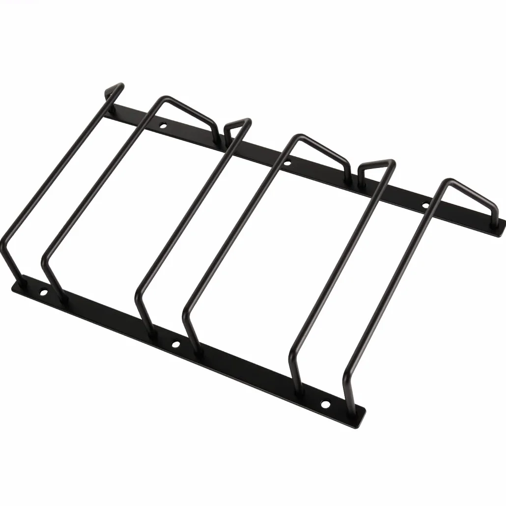 Weinglasregal zum Aufhängen, für Bar, Esszimmer, 3 Reihen, 18 cm, Schwarz